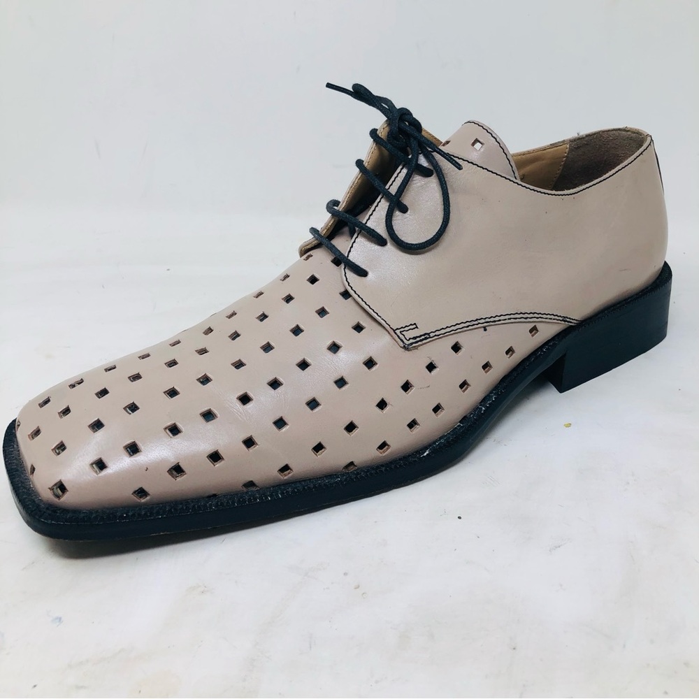 Olivier Square Perforated Bone Oxfords Italy
